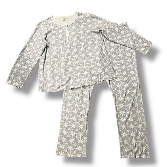 Roller Rabbit Classic Pajama Set Cotton Knit Henley Pull On Bottom Stars Large - Picture 1 of 8